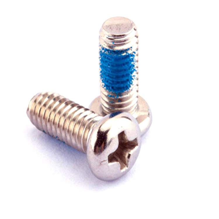 Stainless steel 304 pan head cross recessed screw with nylon patch Stainless steel 304 pan head cross recessed screw with nylon patch